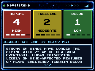 Retro interface, Avalanche screen