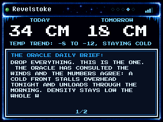 Retro interface, Oracle Brief screen